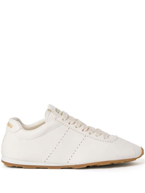 Miu Miu Plume Nappa Leather Sneakers 